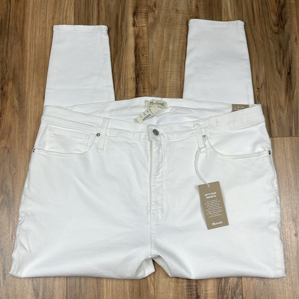 Madewell 9" High-Rise Skinny Jeans in Pure White, Size 36